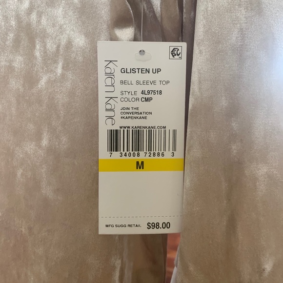 Karen Kane Velvet Bell Sleeve Top - Picture 6 of 6